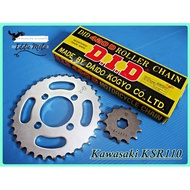 (13T)FRONT ​& (34T)REAR SPROCKET & "DID" CHAIN (420D-114RB) For KAWASAKI KSR110 /