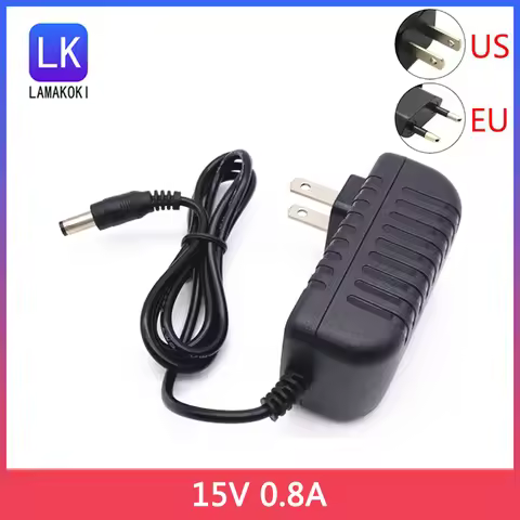 Power Adapter Charging AC DC Adaptor 100-240V~50-60Hz 300Ma 15V 800Ma