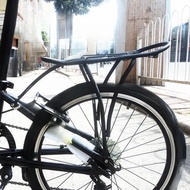 [mcfsnzwtxz1bw] 20" Folding Bike Luggage Rack Disc Brake Mount Travel Outdoor Tour Food Transport Lu