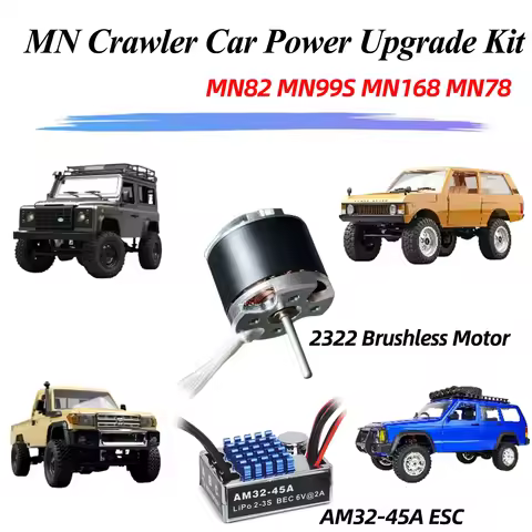 NEEBRC 2322 2600KV Outrunner Brushless Motor AM32 45A ESC for 1/12 RC Cars MN82 MN99S MN168 MN78 Cra