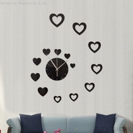 Clock Love Needle Mirror GZ096 Heart-Shaped Creative Wall Clock Mute Decoration Fashion Mirror Sticker Living Room Living Up