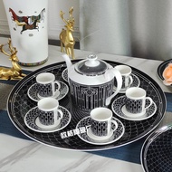 R REVM Oversized 53cm Plate Black Background Bone China Plate Hotel Round Aquatic Large Capacity Sha