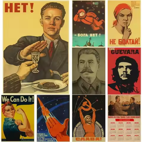 Premium Soviet Stalin Tin Sign USSR CCCP Retro Artwork Nostalgia Wall Decor