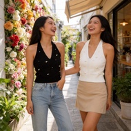 Halter Neck Camisole Show The Back Plate Smooth Beautiful And Eye-Catching.