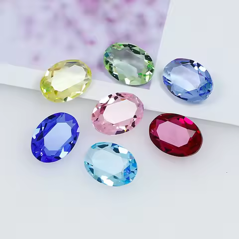 Gems Oval Transparent Pointed Back Crystal Rhinestone K9 Glass Loose Gemstone Diamonds For DIY Jewel