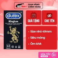 Bao cao su Durex Kingtex - Size nhỏ 49mm ôm sát - Hộp 12 cái | GUNSHOP VIỆT NAM
