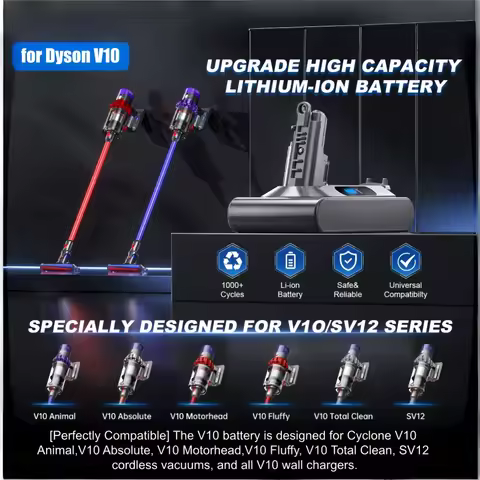 8000mAh Suitable for Dyson V6 V7 V8 V10 V11 DC31A DC34B Series Battery SV03 DC62 SV10 SV11 SV12 SV14