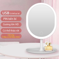Led touch mirror for makeup table with 3 light modes + mirror x5 times