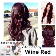Wine Red hair dye Permanent Hair Color Set - 7.45 Bhappy