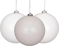 Christmas Baubles Shatterproof White 15cm Pack of 3 Christmas Tree Baubles Bauble Ornaments Balls Ch