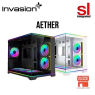 Invasion AETHER COMPACT FRAME M-ATX PC Case -Black/White (With FlashLux Fans)