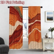 2D flat printing 2pcs Curtain Party Curtains Wood Grain Waves Digital Printed Polyester Drapes Famil