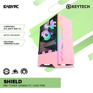 EasyPC | Keytech Shield Mid Tower Gaming PC Case Pink, White, Black or Mint Desktop Casings