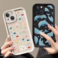 Colorful Fish Blue Dolphin Print Phone Case Compatible For OPPO A5X A5 A5i Pro A3 Pro A6 Pro A36 A76