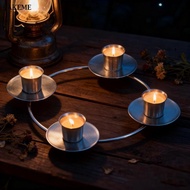 FAKEME Round Taper Candle Holder, Metal Advent Ring Candle Holder, Christmas Advent Wreath Ring Home
