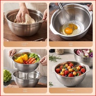 QL1 304 Stainless Steel Mixing Bowl Set with Handles Kitchen Strainer Basket for Washing Eggs