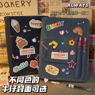 A a5 Retro Denim Notebook Handbook Loose-leaf Book High-value Notebook Korean Style Unique Diary Han
