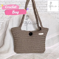 [N01] LilacLoka Medium Nylon Plain Crochet Bag | Beg Kait