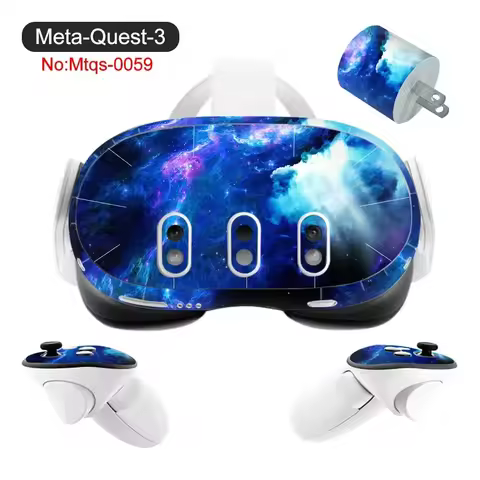 Sticker Vinyl Skin for Meta Quest 3 VR Headset Controller PVC Decals Halloween Pattern Wrap Cover fo