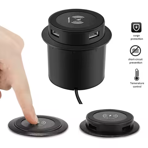 Fast Wireless Charger Pop-up Desktop Embedded Fast Wireless Charger With USB Port 30W Universal For 