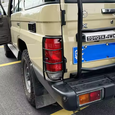 Black Chrome Metal Tail Light Lamp Protective Cover For Toyota Land Cruiser 76 78 75 71 LC76 LC78 LC