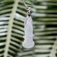 冰種翡翠淨瓶觀音菩薩項鍊 14K金墜頭 | 天然緬甸玉翡翠A貨 |送禮