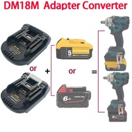 DM18M Battery Adapter for Dewalt 20V & Milwaukee 18V Lithium Battery To for Makita 18V Battery