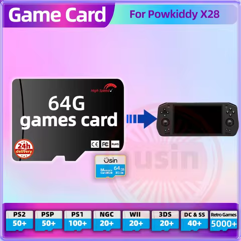 Game Card For Powkiddy X28 X18S TF Retro Games PS2 PSP PS1 Android portable Handheld Gaming SD Card