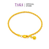 TAKA Jewellery  Hollow Rope with Bell 916 Gold Bracelet