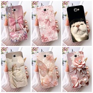 For Samsung Galaxy J7 Prime On7 2016 J 7 Prime2 G610F SM-G610Y New Elegant Floral Cat Painting Casin
