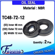 Oil Seal TC48-72-12 Rubber TC (NBR) Inner Hole 48 Outer Diameter 72 Thickness 12 Mm TC48x72x12 Mm.