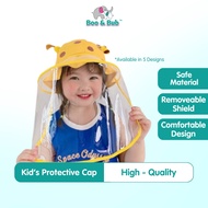 🐘Boo&amp;Bub🐘 Kids Protection Cap Removable Shield | Anti Spitting Splash Dust Proof Transparent Full Face Shield Sun Hat