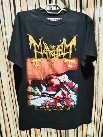 Mayhem Band T-Shirt The Dawn Of The Black Hearts Tour Black Tee H9376