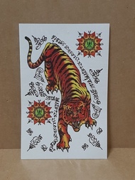 Tattoo Sticker สติ๊กเกอร์แทททู รอยสักชั่วคราว ยันต์สี ขนาด 15x10 ซม. ลายเสือไต่ผา
