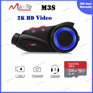 New Maxto M3S Motorcycle Camera 2K 360° Shooting Video Intercom 6 Rider 1000 Meters Motorcycle Heads
