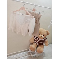 Beige Color See Through Top