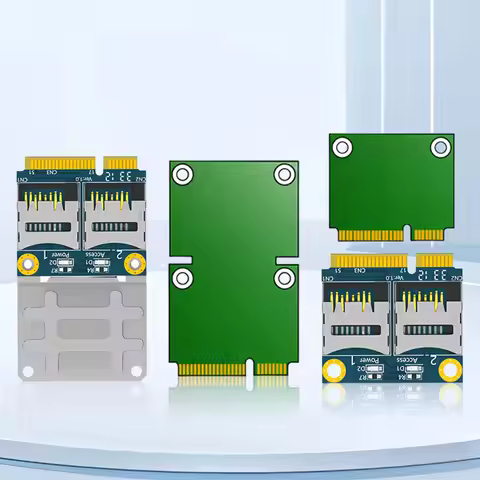 Dual TF Micro SD Card To Mini PCI-E Adapter with Half Bracket Mini PCI Express Adapter Card Memory C