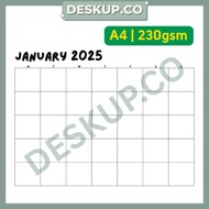 [DESKUP] Premium A4 Monthly Planner Sheet 230gsm