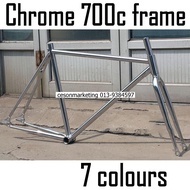chrome 700c road Fixie bike steel frame front fork plated chrome-molybdenum Single Speed Bicycle Fra