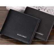 CLARA Short Trifold Leather Men Beg Wallet Dompet Lelaki Bag Duit Card Holder Clip Black Brown Gift For Him Man