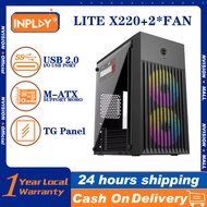 INPLAY Gaming Desktop PC Case MATX Case Inplay LITE 220 With 2 RGB Fans
