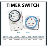 prestige 24 Hour Socket Timer Switch Plug 13A, UK 3 Pin, 15 Minute Setting