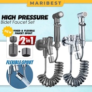 2 in 1 High Pressure Bidet Spray Set Hand Bidet Spray Bathroom 2 Way Water Tap With Bidet Toilet Spr