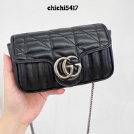 Gucci Marmont SuperMini黑牛皮迷你馬夢