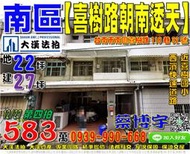 南區法拍屋，【喜樹路朝南透天】，近喜樹國小，喜樹平安情公園，地址：台南市南區喜樹路118巷32號，43年屋/朝南/地22