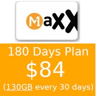 M1 Maxx $84 180 Days Plan (130GB every 30 days) Top Up / Recharge / Renewal