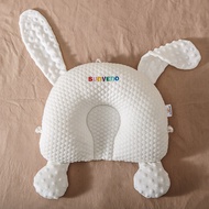 SUNVENO Newborns Soothing Rabbit Head Shaping Pillow Baby Sleeping Breathable Antibacterial Anti mite PadPrevent Flat/Pointed/Slanted Head Correction  Infant Cushion for 0-12Months