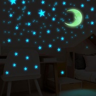 ZZOOI 100 Pcs 3cm Luminous Stars Wall Stickers Glow In The Dark Stars For Kids Baby Room Living Room DIY Wall Art Home Decor Stickers