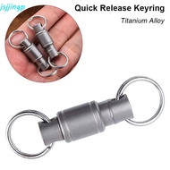 JSJJINGP Mini Rotary Buckle, Mini Rotary Mechanism Titanium Alloy Keychain, Release Double Ring Deta