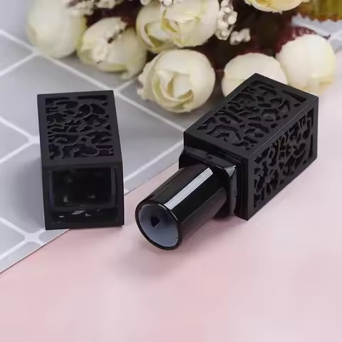 10PCS 3.5ml Empty Lipstick Tubes Black Hollow Cosmetic Containers Refillable Portable DIY Makeup Pac